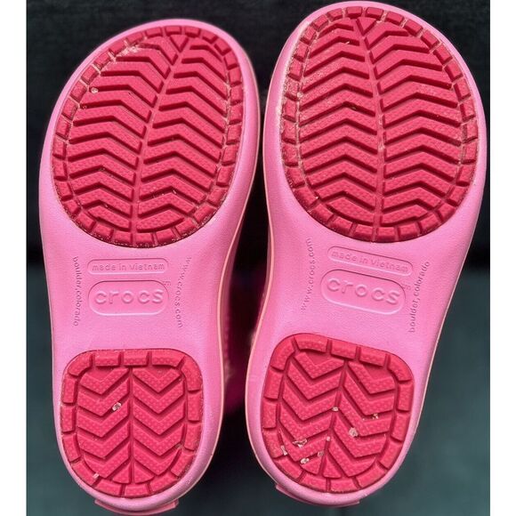 CROCS Kids Lodgepoint Snow Boot Size J3 Toddler Waterproof Pink Pull On - Picture 7 of 7